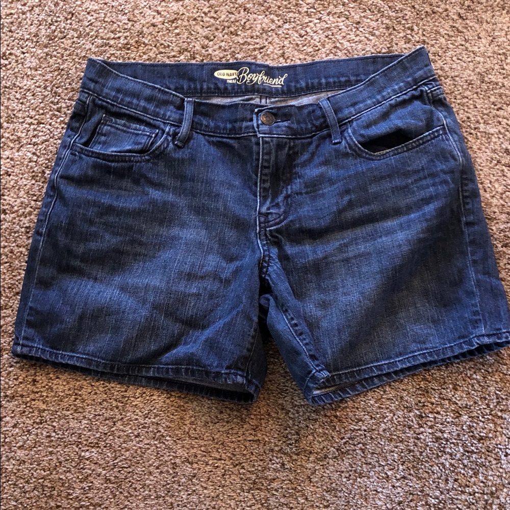 Old Navy Dark Blue Boyfriend Denim Shorts